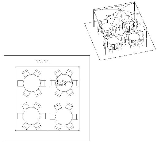 15x15 Tent Rental service Top Hat Party Design in Huntingtown, Md